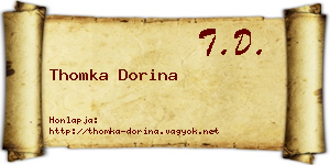 Thomka Dorina névjegykártya